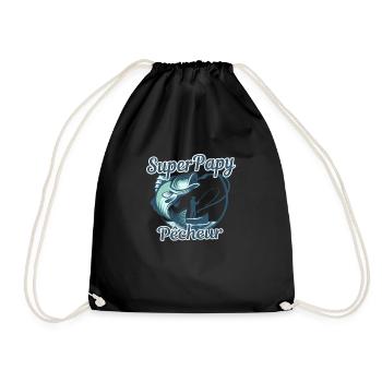 Papy Pêcheur Personnalisé cadeau - Sac de sport léger - noir - Devant