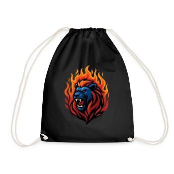 Lion – Brasier rugissant | Mascotte du zodiaque urbain - Sac de sport léger - noir - Devant