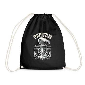Papitän für Bootsbesitzer, Kapitäne und Papas - Turnbeutel - Schwarz - Vorne