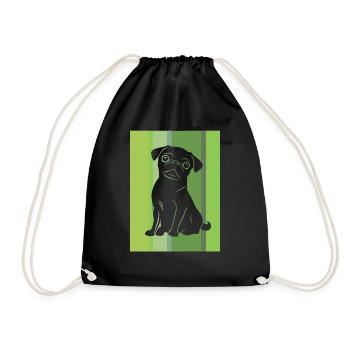 Chien Carlin Bouledogue - Sac de sport léger - noir - Devant