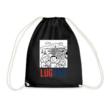 Lugano Souvenir - Drawstring Bag - black - Front