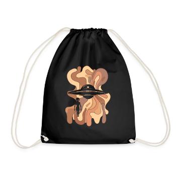 Vaisseau spatial OVNI - Sac de sport léger - noir - Devant