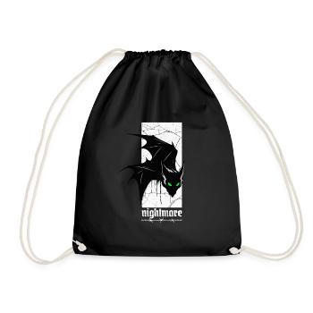 Nightmare Bat – Gothic Horror Vampire Creature Art - Drawstring Bag - black - Front