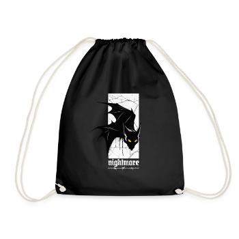 Nightmare Bat – Gothic Horror Vampir Kreatur Kunst - Turnbeutel - Schwarz - Vorne