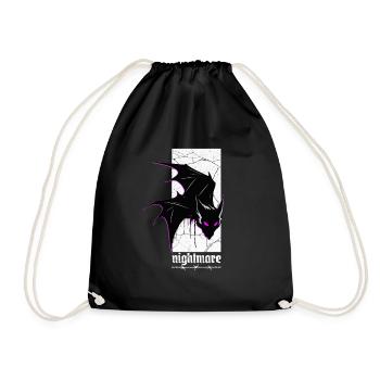 Nightmare Bat – Gothic Horror Vampire Creature Art - Drawstring Bag - black - Front