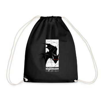 Nightmare Bat – Gothic Horror Vampir Kreatur Kunst - Turnbeutel - Schwarz - Vorne