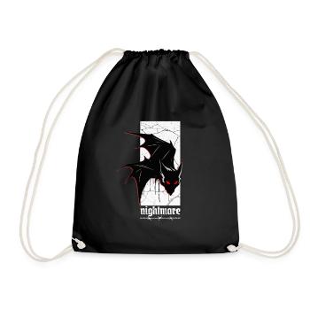 Nightmare Bat – Gothic Horror Vampir Kreatur Kunst - Turnbeutel - Schwarz - Vorne