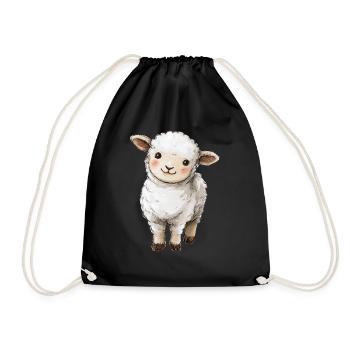 Mignon bébé mouton - Sac de sport léger - noir - Devant