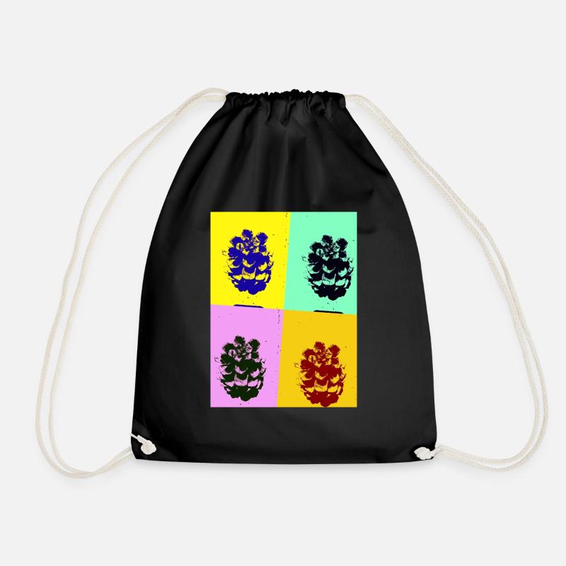 Pine cone - Drawstring Bag - black