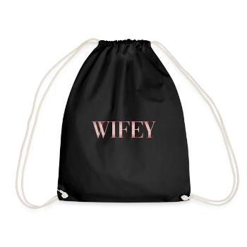 Wifey Shirt - Drawstring Bag - black - Front