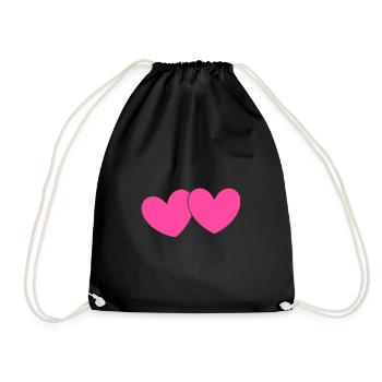 Heart Pink Heart Pink Gift Valentine's Day - Drawstring Bag - black - Front