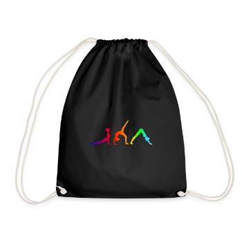 Various Yoga Exercises Rainbow - Pilates - Drawstring Bag - black - Front