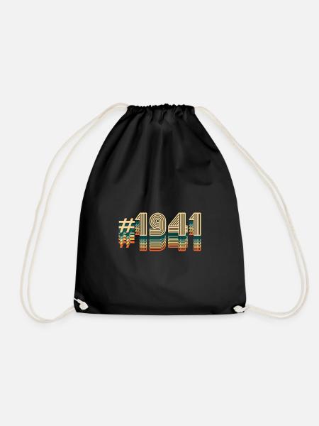 81 Birthday born 1941 - Drawstring Bag - black