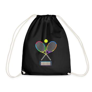 Tennis rackets and ball - gift idea - Drawstring Bag - black - Front