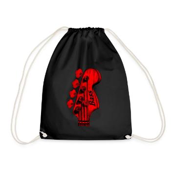 Bass Red - Drawstring Bag - black - Front