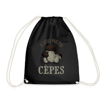 champignon je peux pas j ai cèpes champignons cèpe - Sac de sport léger - noir - Devant