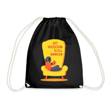 My weekend is all booked - Drawstring Bag - black - Front