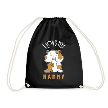 I love my hammy - I love my hamster - Drawstring Bag - black - Front
