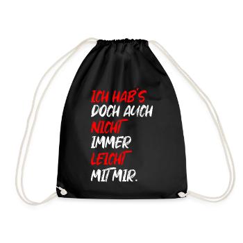 Nicht Immer Leicht Mit Mir Lustiges Geschenk - Turnbeutel - Schwarz - Vorne