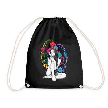 Fleurs Printemps Fantaisie Sexy Fille Printemps Début - Sac de sport léger - noir - Devant