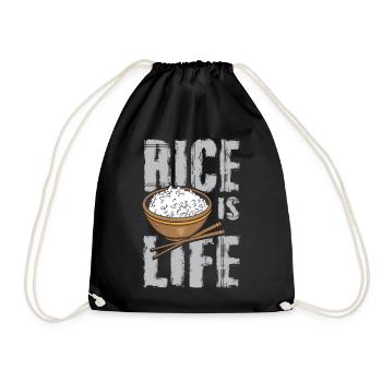 Le riz est la vie Bol de riz - Sac de sport léger - noir - Devant
