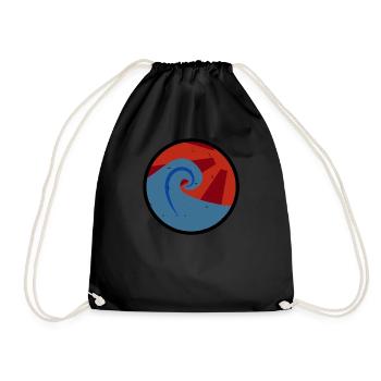 Vague style rétro - Sac de sport léger - noir - Devant