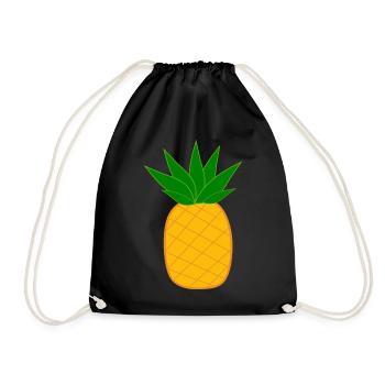 Pineapple with sunglasses summer t-shirt - Drawstring Bag - black - Front