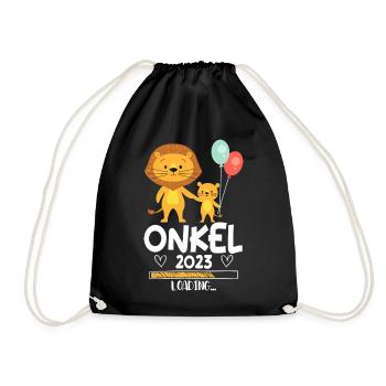 Onkel 2023 Loading Schwangerschaft - Turnbeutel - Schwarz - Vorne
