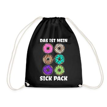 Lecker Naschen Donut Süßigkeiten Statement - Turnbeutel - Schwarz - Vorne