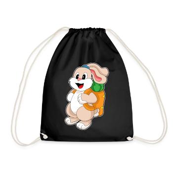 Bunny Student Backpack School - Drawstring Bag - black - Front