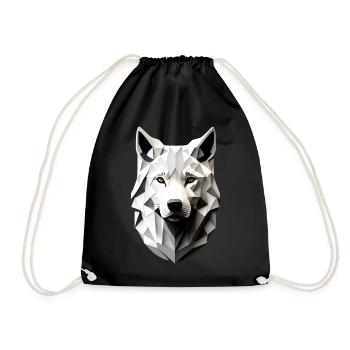 Head of the White Wolf - Drawstring Bag - black - Front