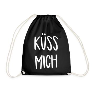 küss mich - Turnbeutel - Schwarz - Vorne