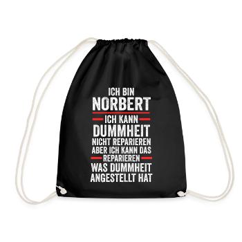 Norbert - Turnbeutel - Schwarz - Vorne