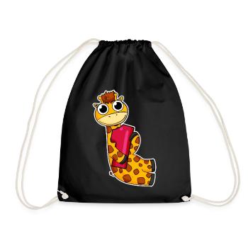 1 an - Inscription à l’école - Motif girafe - Sac de sport léger - noir - Devant