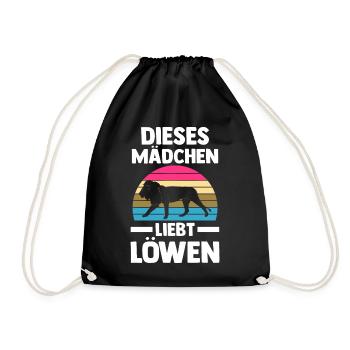 Löwe Löwen - Turnbeutel - Schwarz - Vorne