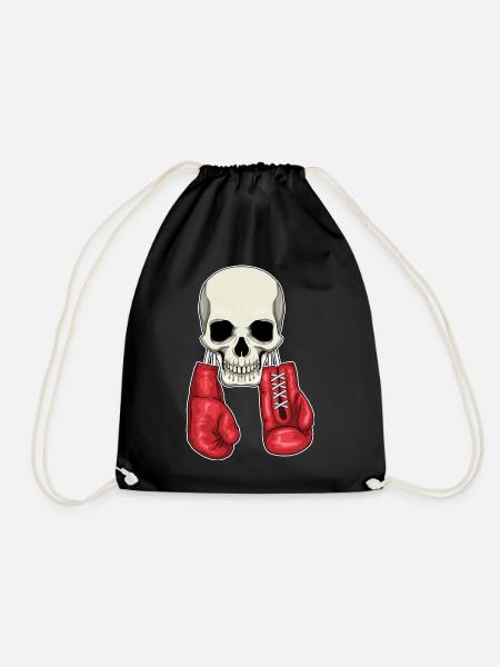 Totenkopf Boxer Boxhandschuhe Boxen - Turnbeutel - Schwarz