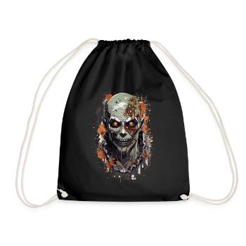 Zombie Halloween gruselig Untoter - Turnbeutel - Schwarz - Vorne