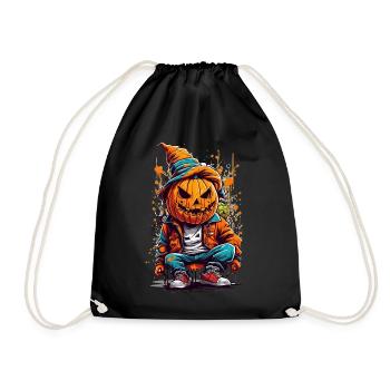 Vandalisme vibrant à la citrouille: graffitis colorés - Sac de sport léger - noir - Devant