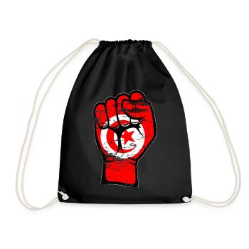 Tunisie Drapeau Poing Main Symbole utilisé - Sac de sport léger - noir - Devant