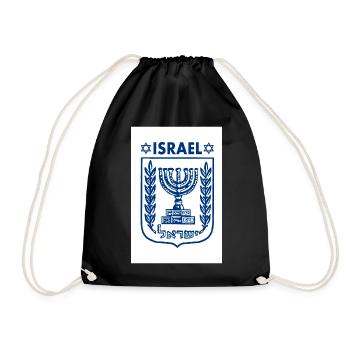 Israel logo Wappen - Turnbeutel - Schwarz - Vorne