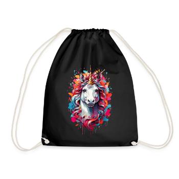Unicorn Cute Horse Pony Cute Girl - Drawstring Bag - black - Front