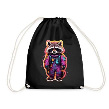 Waschbär - Turnbeutel - Schwarz - Vorne