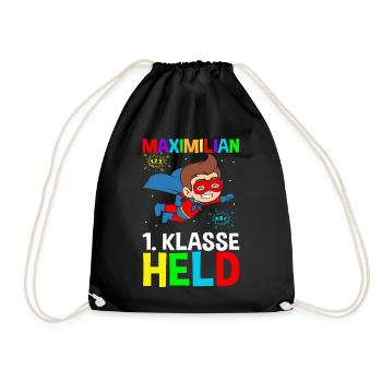 Héros de 1ère année de l’écolier Maximilian - Sac de sport léger - noir - Devant
