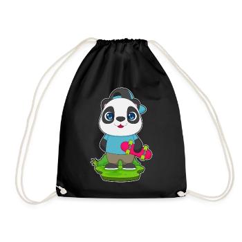 Panda Skater Skateboard Sport - Turnbeutel - Schwarz - Vorne