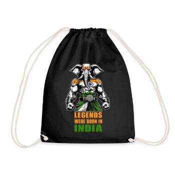 Motif de légendes d'éléphants d'Inde - Sac de sport léger - noir - Devant