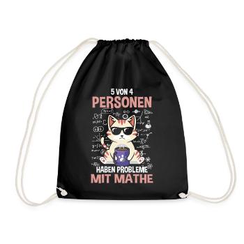 5 out of 4 people struggle with math - Drawstring Bag - black - Front