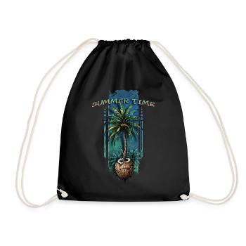 Escapade tropicale : palmier émergeant de la noix de - Sac de sport léger - noir - Devant