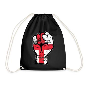 England flag fist hand used - Drawstring Bag - black - Front