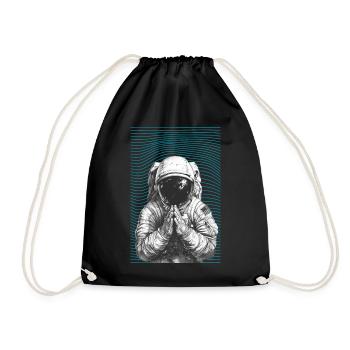 Praying Astronaut - Drawstring Bag - black - Front