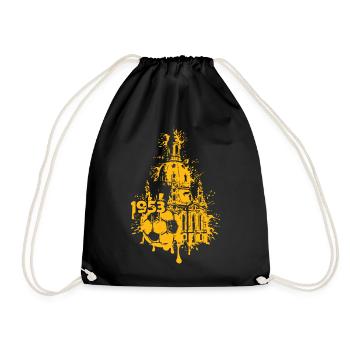 1953 Dresden Fußball Frauenkirche Souvenir Symbol - Turnbeutel - Schwarz - Vorne